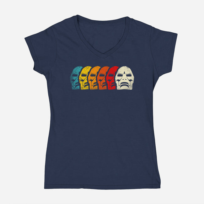 Vintage Doctor-Womens-V-Neck-Tee-rocketman_art