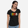 Vintage Doctor-Womens-V-Neck-Tee-rocketman_art