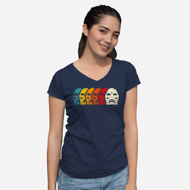 Vintage Doctor-Womens-V-Neck-Tee-rocketman_art