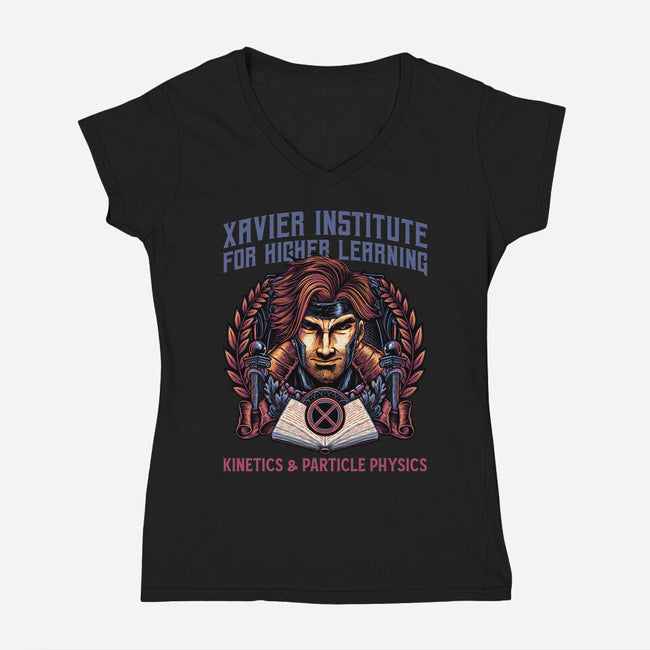 Kinetics And Particle Physics-Womens-V-Neck-Tee-glitchygorilla