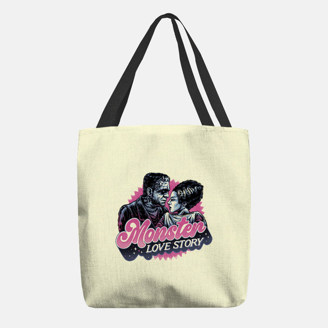 Monster Love Story-None-Basic Tote-Bag-glitchygorilla