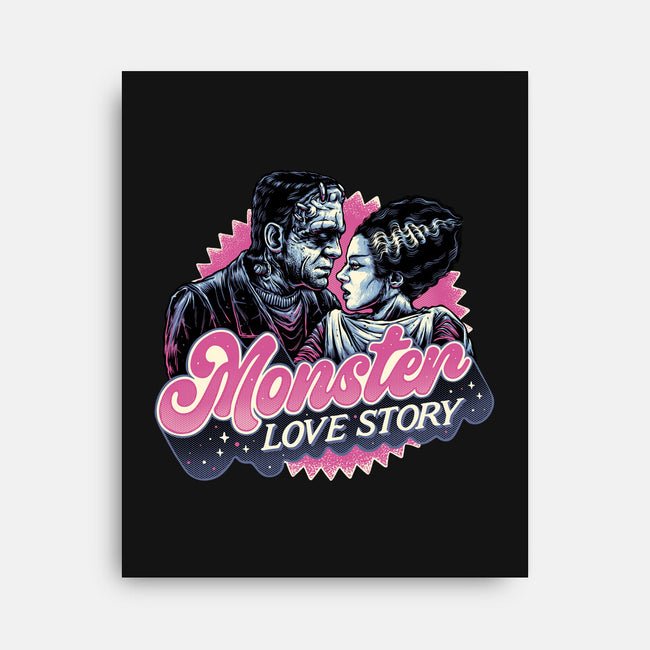 Monster Love Story-None-Stretched-Canvas-glitchygorilla