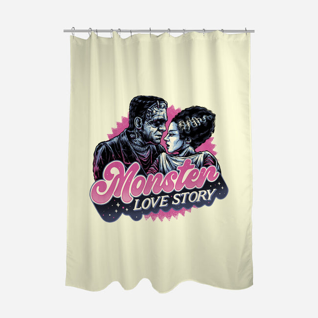 Monster Love Story-None-Polyester-Shower Curtain-glitchygorilla