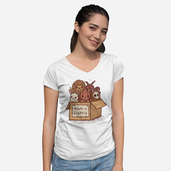 Adopt A Cryptid-Womens-V-Neck-Tee-kg07