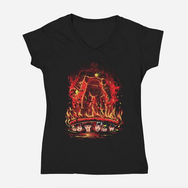 Under The Sentinel-Womens-V-Neck-Tee-zascanauta