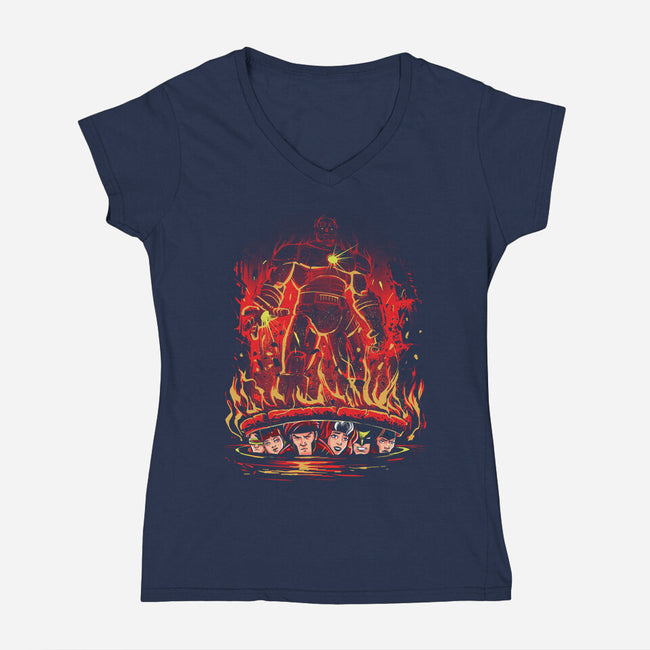 Under The Sentinel-Womens-V-Neck-Tee-zascanauta