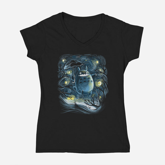 My Starry Neighbor-Womens-V-Neck-Tee-zascanauta