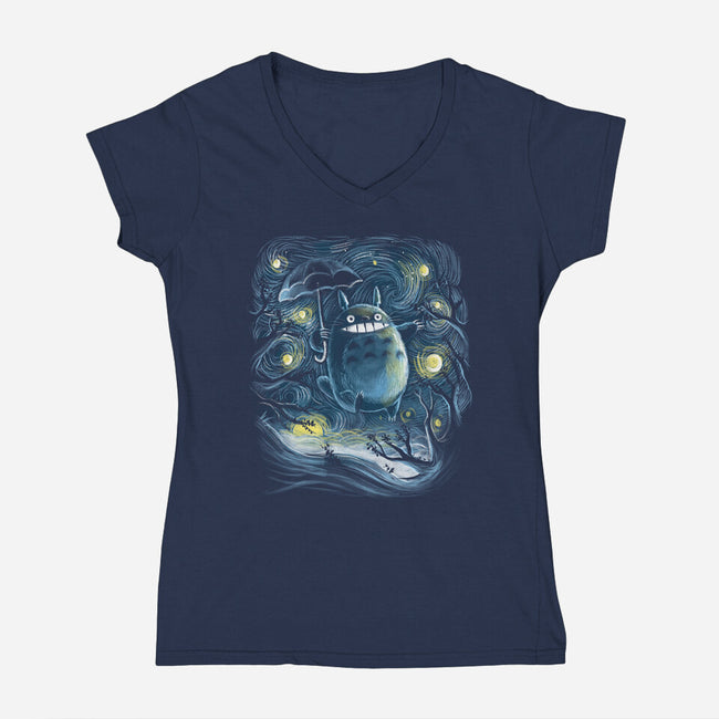 My Starry Neighbor-Womens-V-Neck-Tee-zascanauta