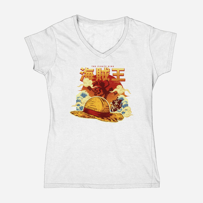 The Pirate King-Womens-V-Neck-Tee-hypertwenty