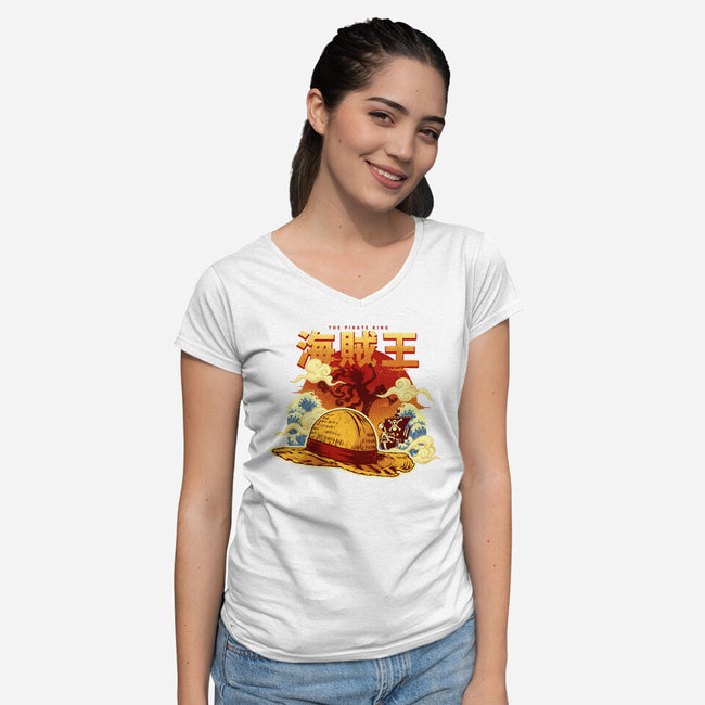 The Pirate King-Womens-V-Neck-Tee-hypertwenty