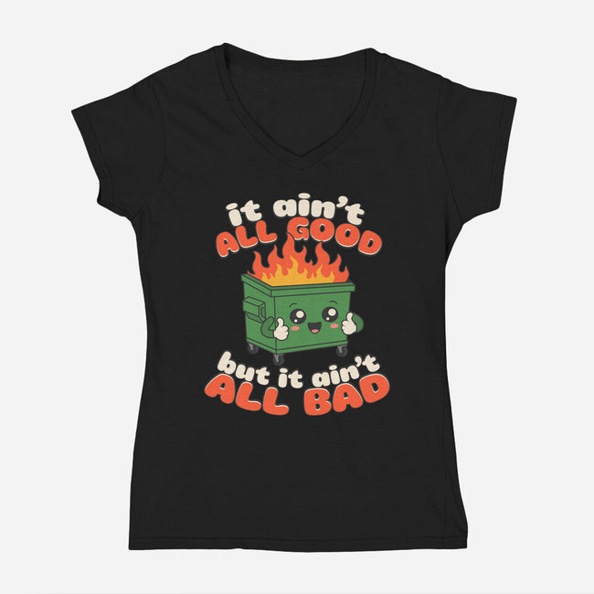 It Ain't All Good-Womens-V-Neck-Tee-RoboMega