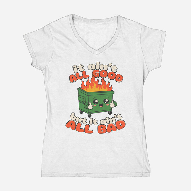 It Ain't All Good-Womens-V-Neck-Tee-RoboMega