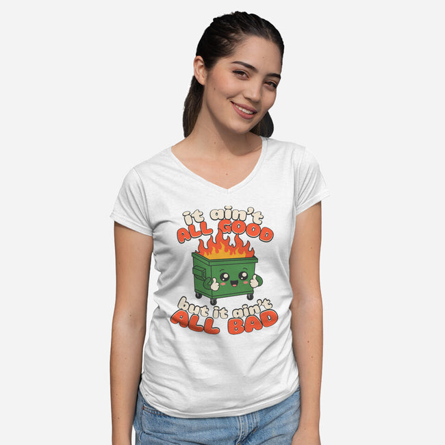 It Ain't All Good-Womens-V-Neck-Tee-RoboMega