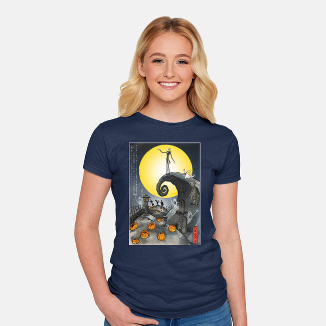 The Pumpkin King In Japan-Womens-Fitted-Tee-DrMonekers