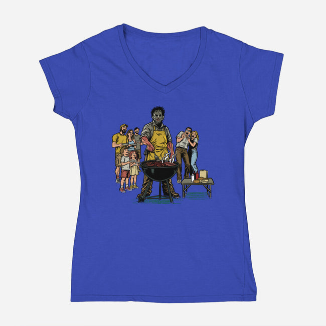 BBQ Monster-Womens-V-Neck-Tee-AndreusD