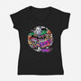 HallowDoodle Monsters-Womens-V-Neck-Tee-bloomgrace28