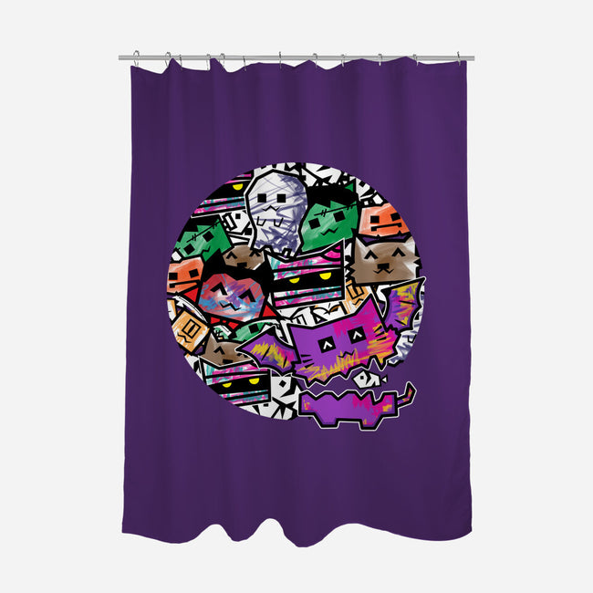 HallowDoodle Monsters-None-Polyester-Shower Curtain-bloomgrace28