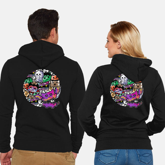 HallowDoodle Monsters-Unisex-Zip-Up-Sweatshirt-bloomgrace28
