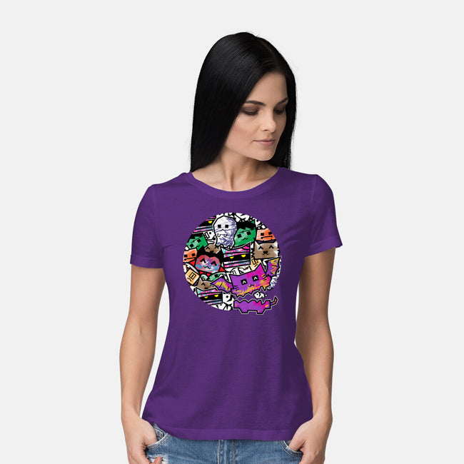 HallowDoodle Monsters-Womens-Basic-Tee-bloomgrace28