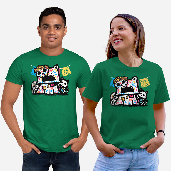 A Dog's Day Of The Dead-Unisex-Basic-Tee-bloomgrace28