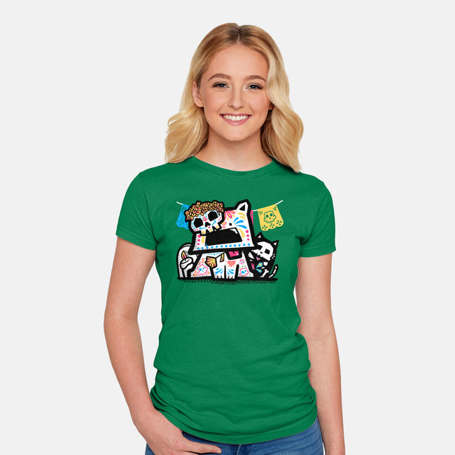 A Dog's Day Of The Dead-Womens-Fitted-Tee-bloomgrace28