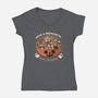 Meowgical Halloween-Womens-V-Neck-Tee-Freecheese