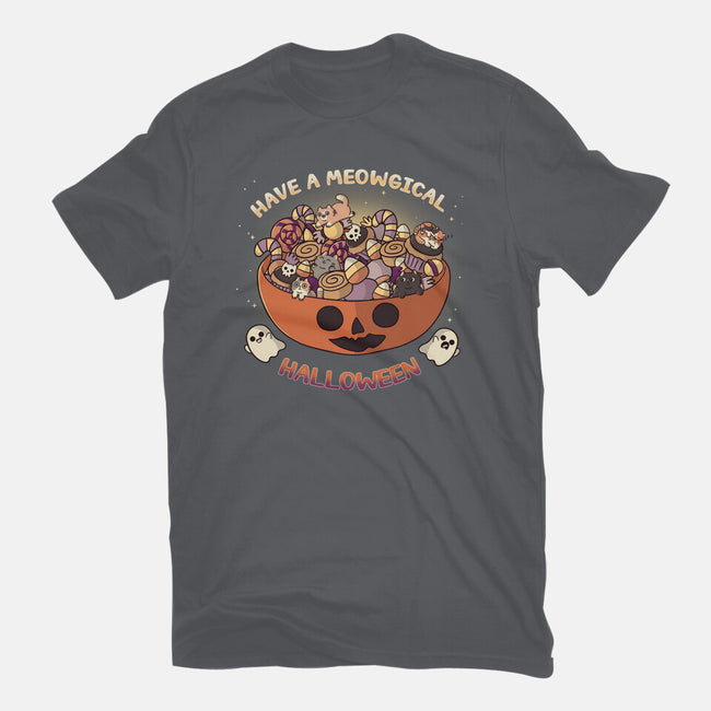 Meowgical Halloween-Unisex-Basic-Tee-Freecheese