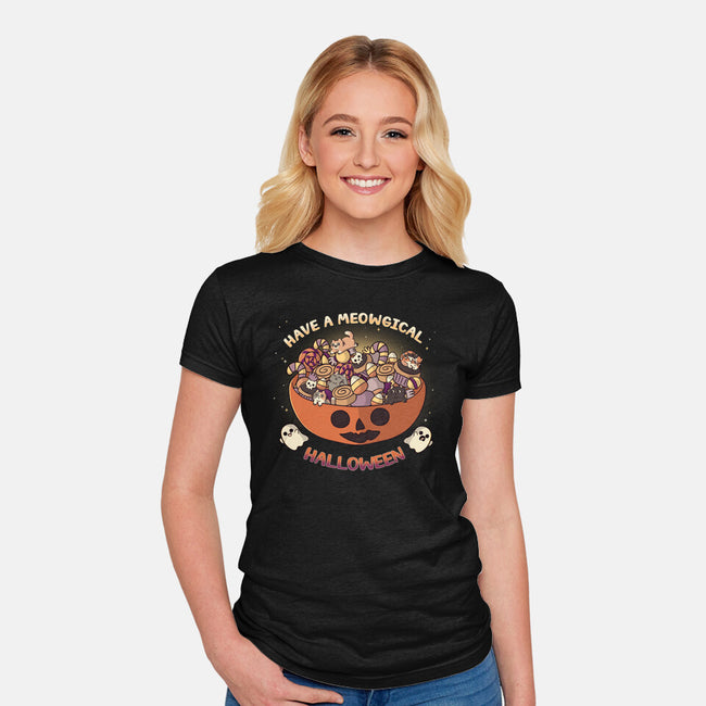 Meowgical Halloween-Womens-Fitted-Tee-Freecheese