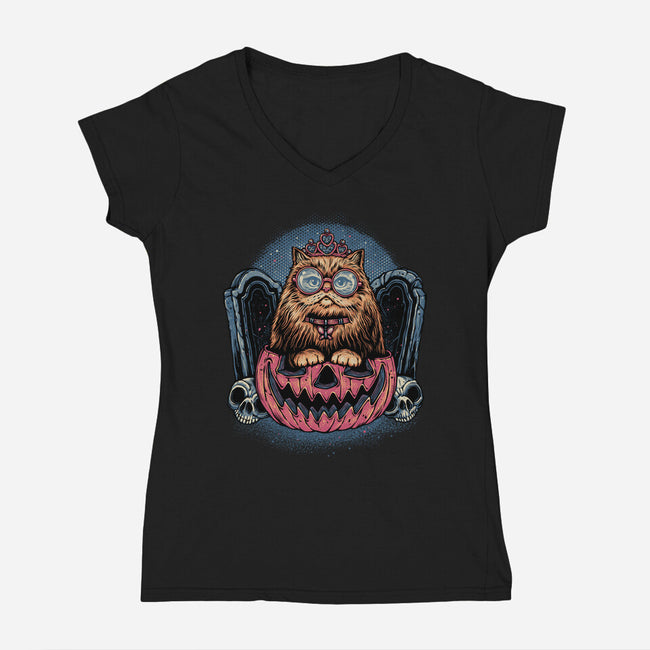 Dungeon Trick Or Treat-Womens-V-Neck-Tee-glitchygorilla