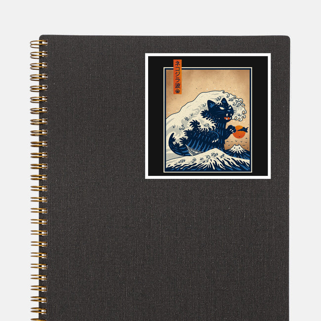 The Great Catzilla Wave-None-Glossy-Sticker-erion_designs