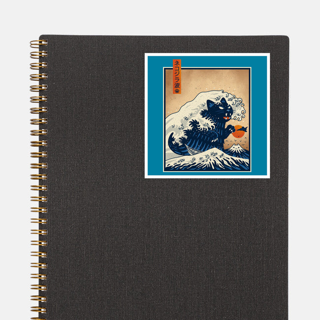 The Great Catzilla Wave-None-Glossy-Sticker-erion_designs