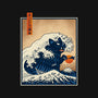 The Great Catzilla Wave-None-Fleece-Blanket-erion_designs