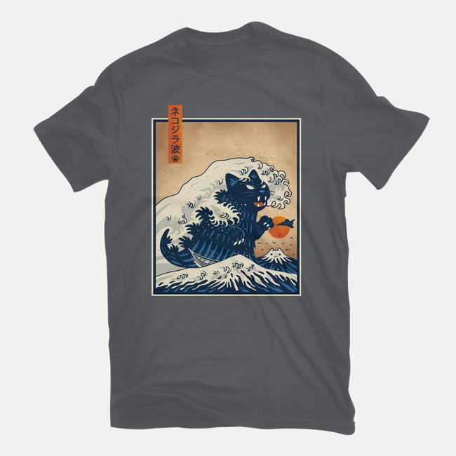 The Great Catzilla Wave-Womens-Basic-Tee-erion_designs