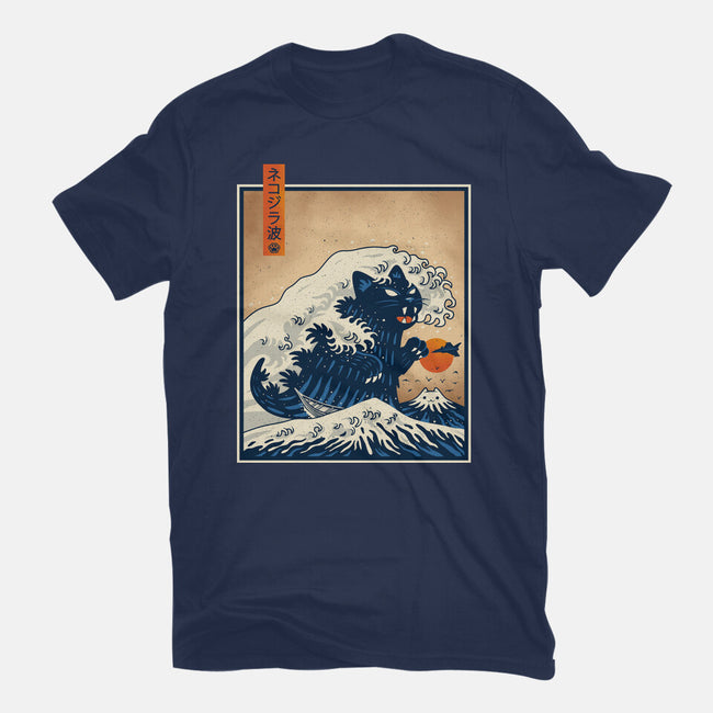 The Great Catzilla Wave-Womens-Basic-Tee-erion_designs