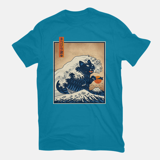 The Great Catzilla Wave-Womens-Basic-Tee-erion_designs