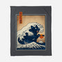 The Great Catzilla Wave-None-Fleece-Blanket-erion_designs