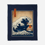 The Great Catzilla Wave-None-Fleece-Blanket-erion_designs