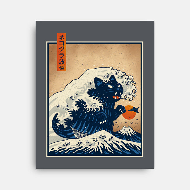 The Great Catzilla Wave-None-Stretched-Canvas-erion_designs