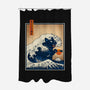 The Great Catzilla Wave-None-Polyester-Shower Curtain-erion_designs