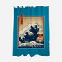The Great Catzilla Wave-None-Polyester-Shower Curtain-erion_designs