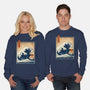 The Great Catzilla Wave-Unisex-Crew Neck-Sweatshirt-erion_designs