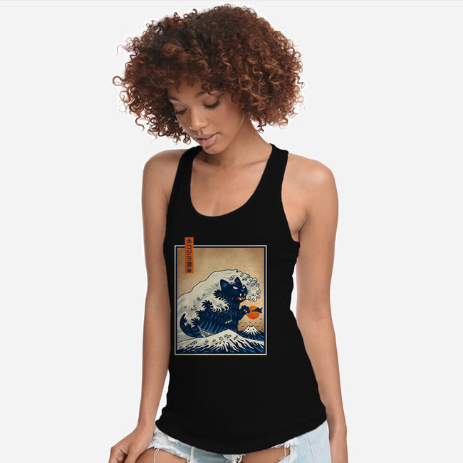 The Great Catzilla Wave-Womens-Racerback-Tank-erion_designs