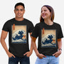 The Great Catzilla Wave-Unisex-Basic-Tee-erion_designs
