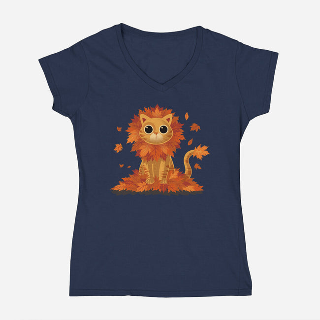 King Of Fall-Womens-V-Neck-Tee-erion_designs