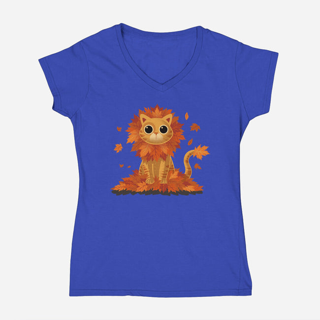 King Of Fall-Womens-V-Neck-Tee-erion_designs
