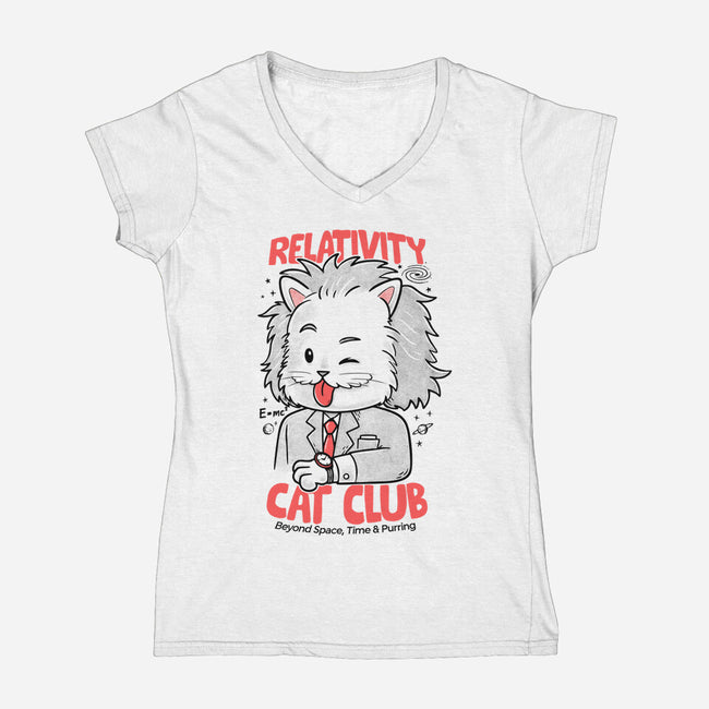 Relativity Cat Club-Womens-V-Neck-Tee-Umberto Vicente