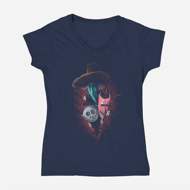 Oogie's Boys-Womens-V-Neck-Tee-zascanauta