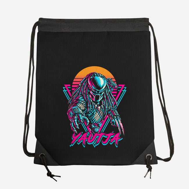 Yautja Synthwave-None-Drawstring-Bag-CarloJ1956