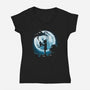 Buttons Moon-Womens-V-Neck-Tee-Vallina84