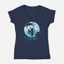 Buttons Moon-Womens-V-Neck-Tee-Vallina84